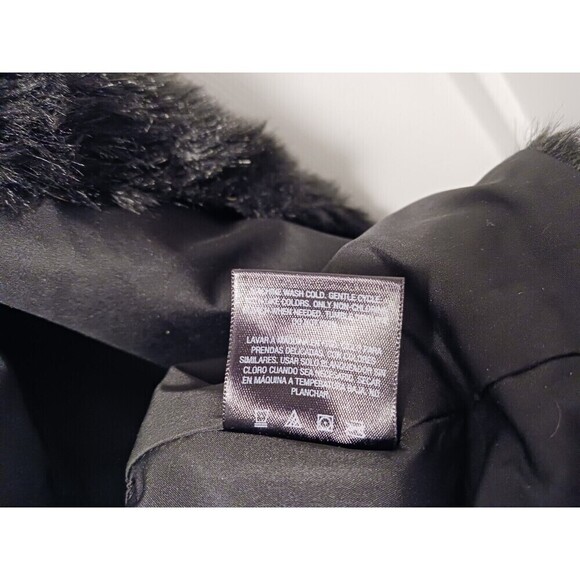 Jaclyn Smith Vest Faux Fur Suede Trim Sleeveless Open Front Black Size L - Picture 5 of 5